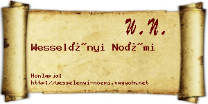 Wesselényi Noémi névjegykártya